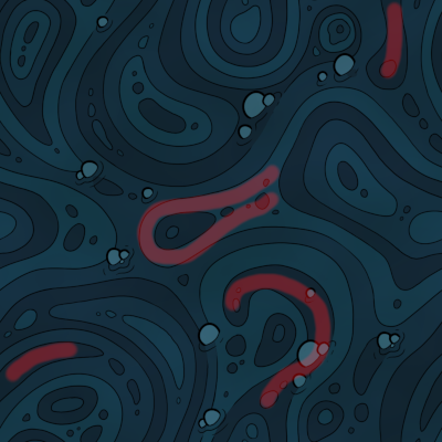 The first water texture image with long shapes highlighted.